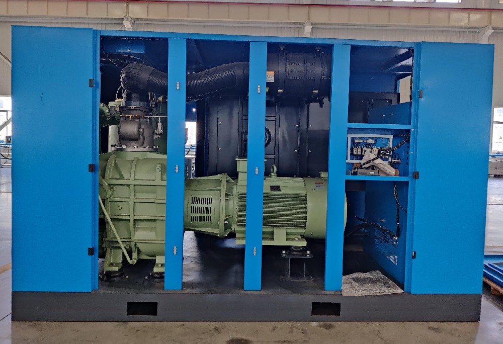 巨風(fēng)250KW雙級壓縮螺桿空壓機(jī)助力某電廠